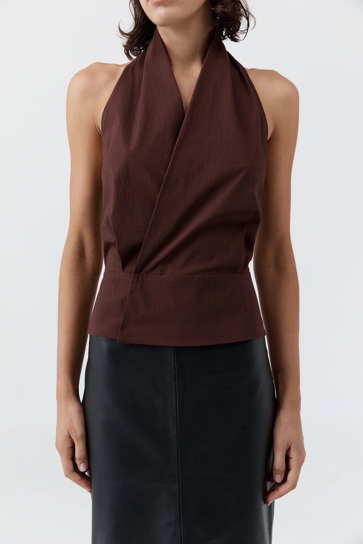 Halter Wrap Top - Liqueur