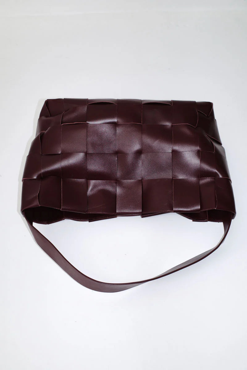 Woven Large Tote - Plum