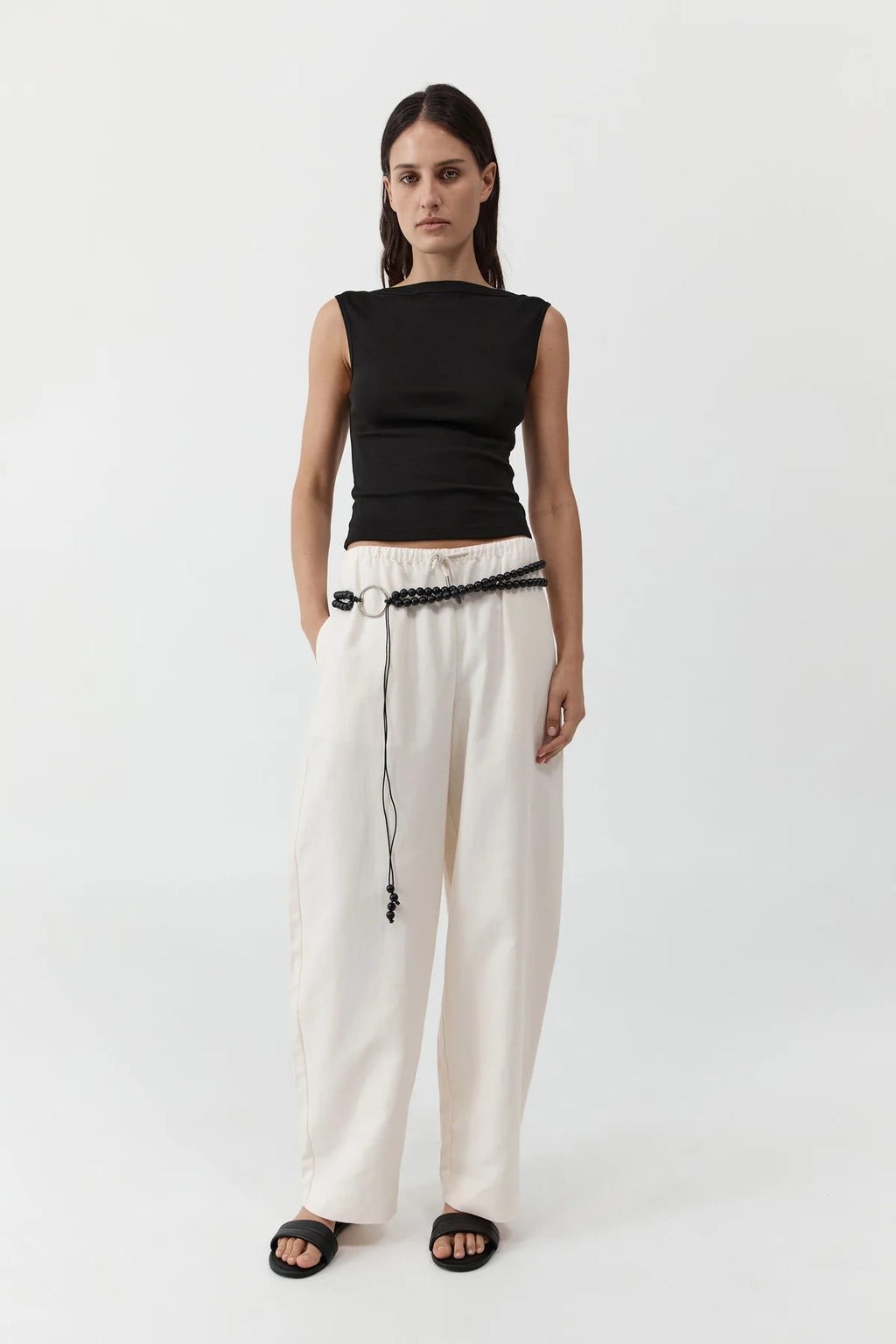Fine Drawstring Relaxed Pant