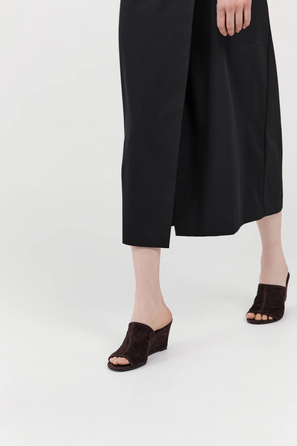 Suede Bandeau Wedge Coffee