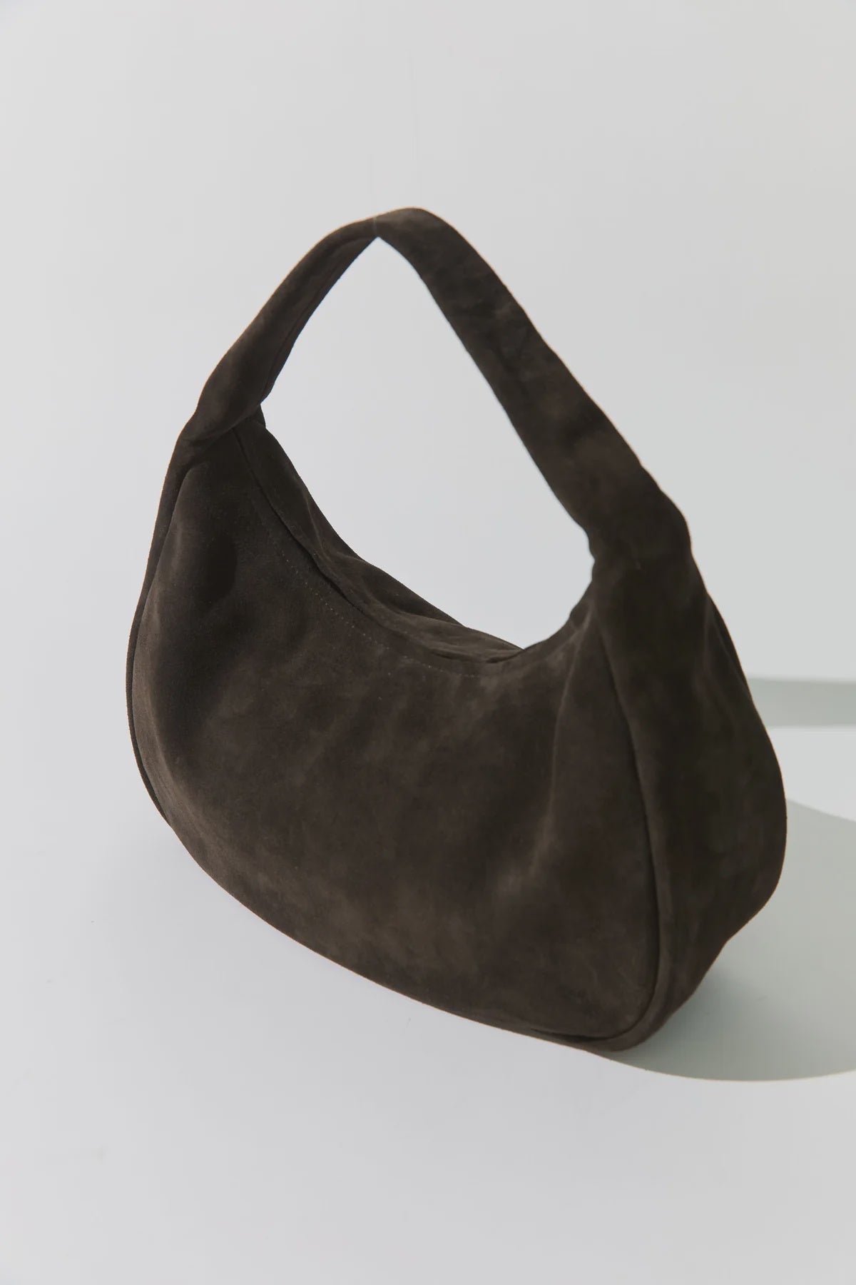 Suede Large Bon Bon Bag Coffee