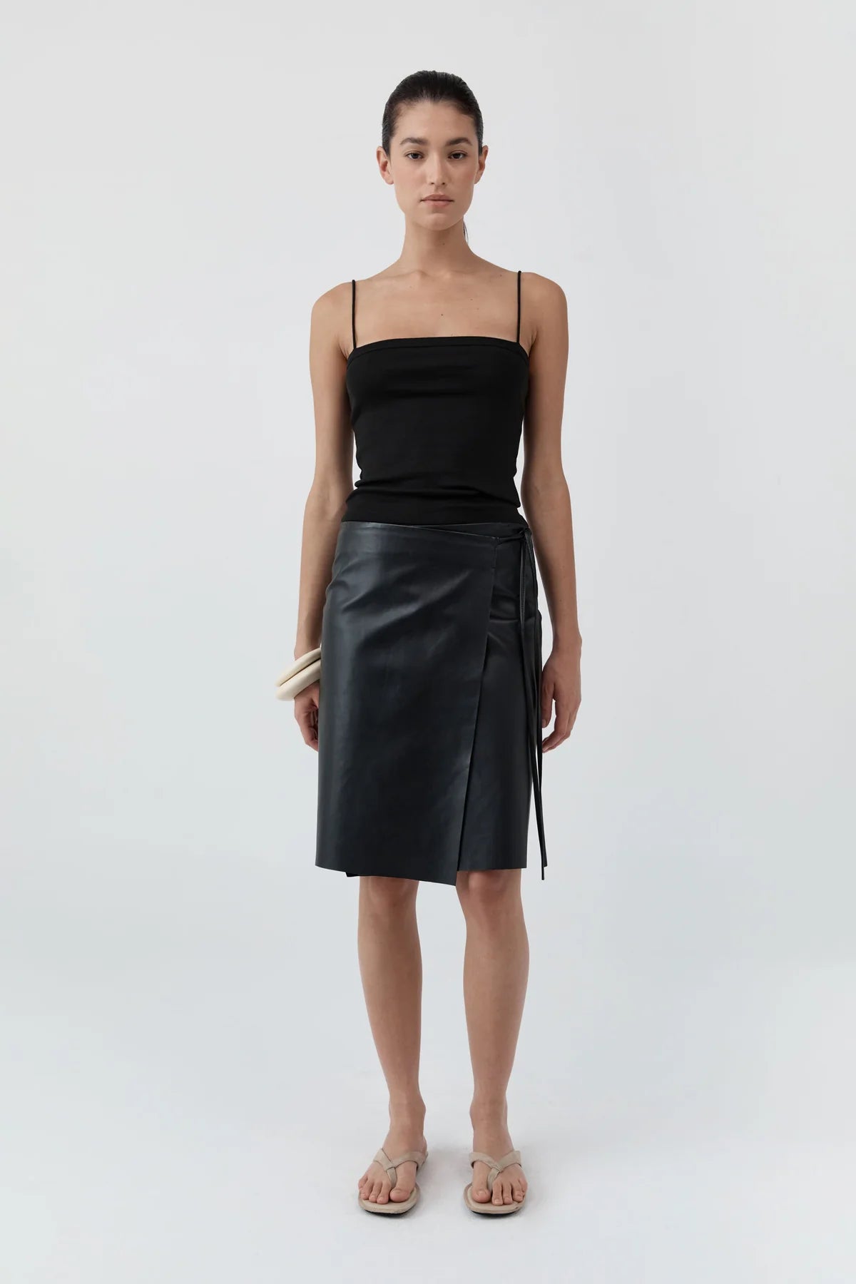 Square Neck Cotton Cami Black