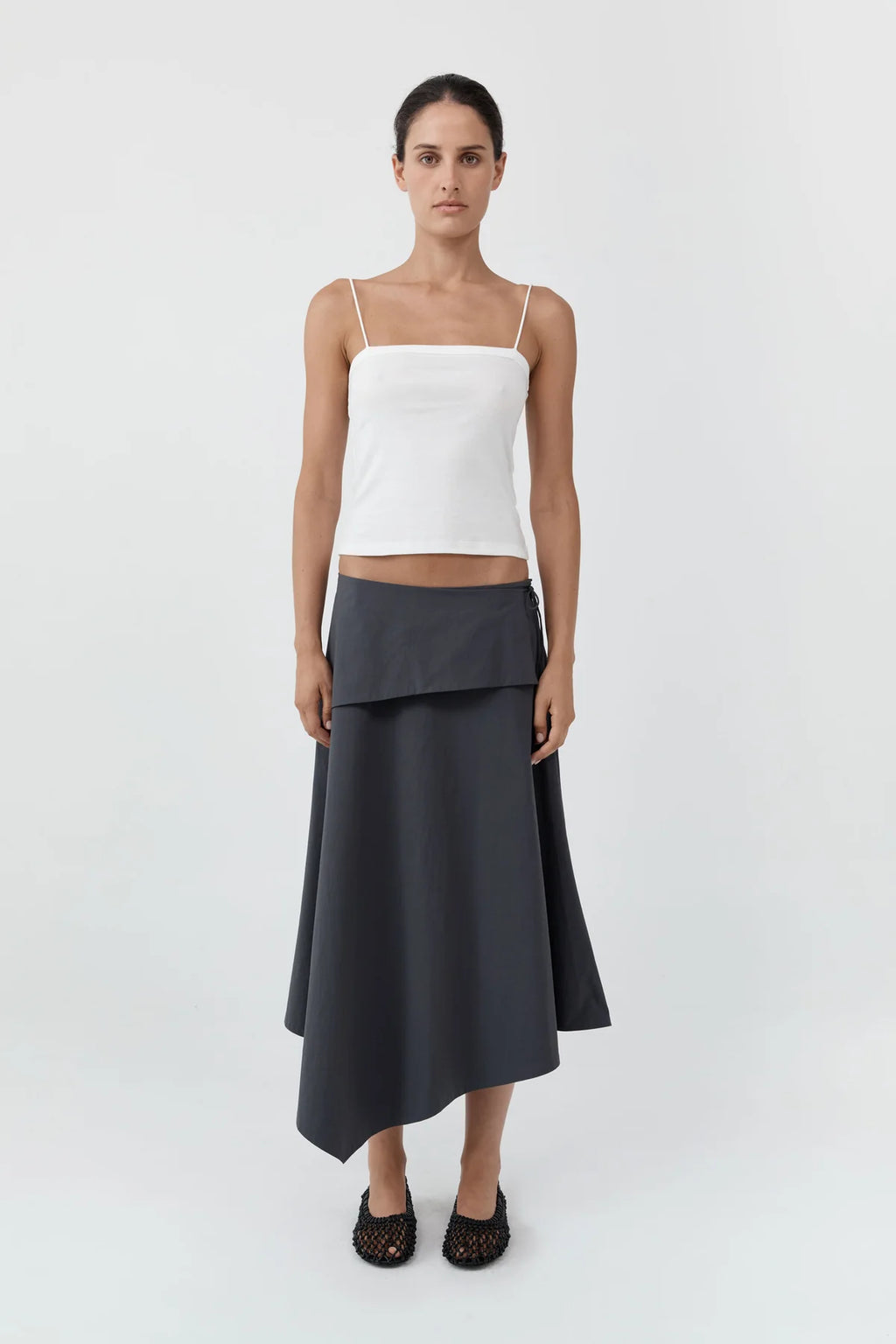 Square Neck Cotton Cami White