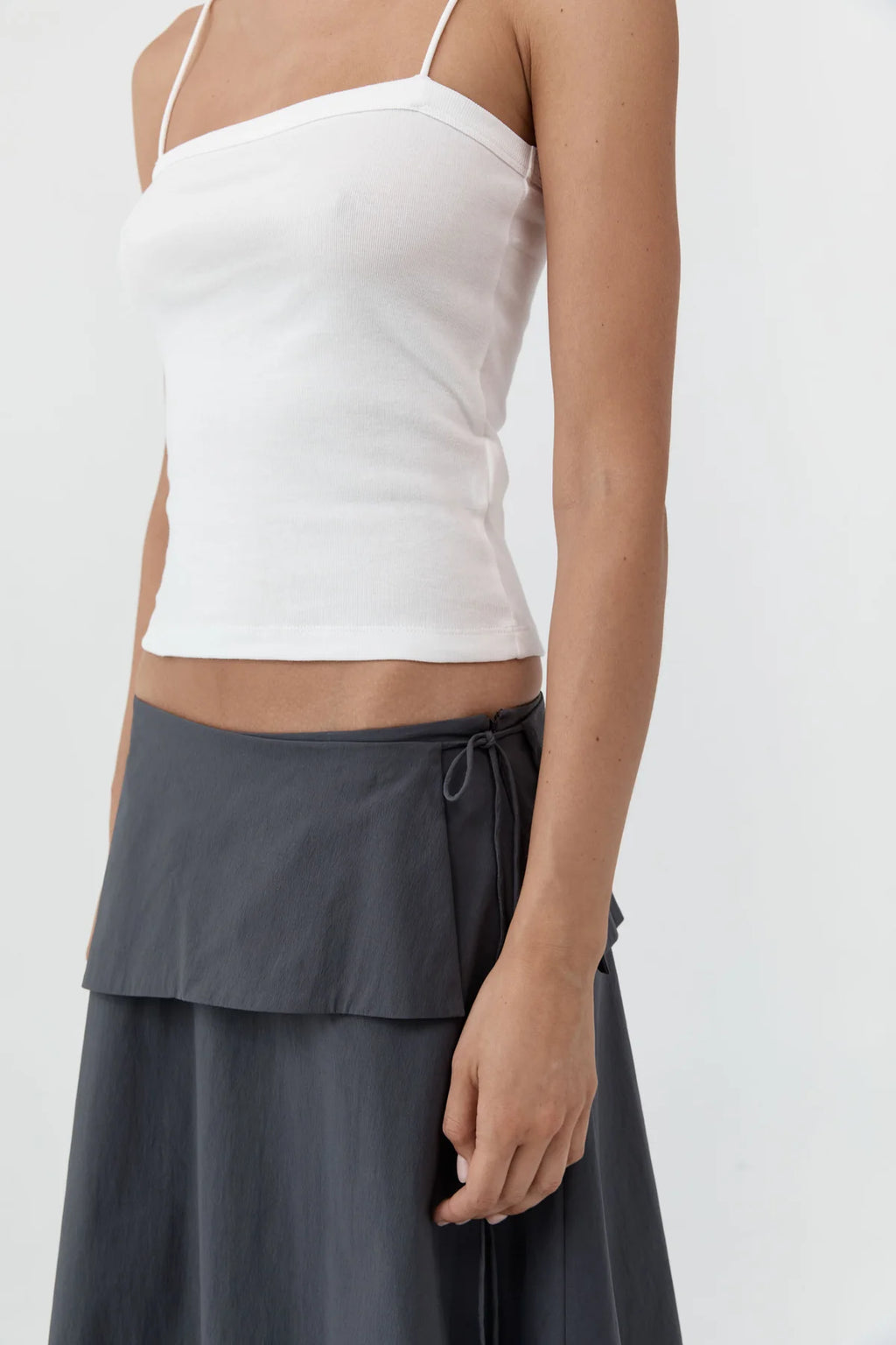 Square Neck Cotton Cami White