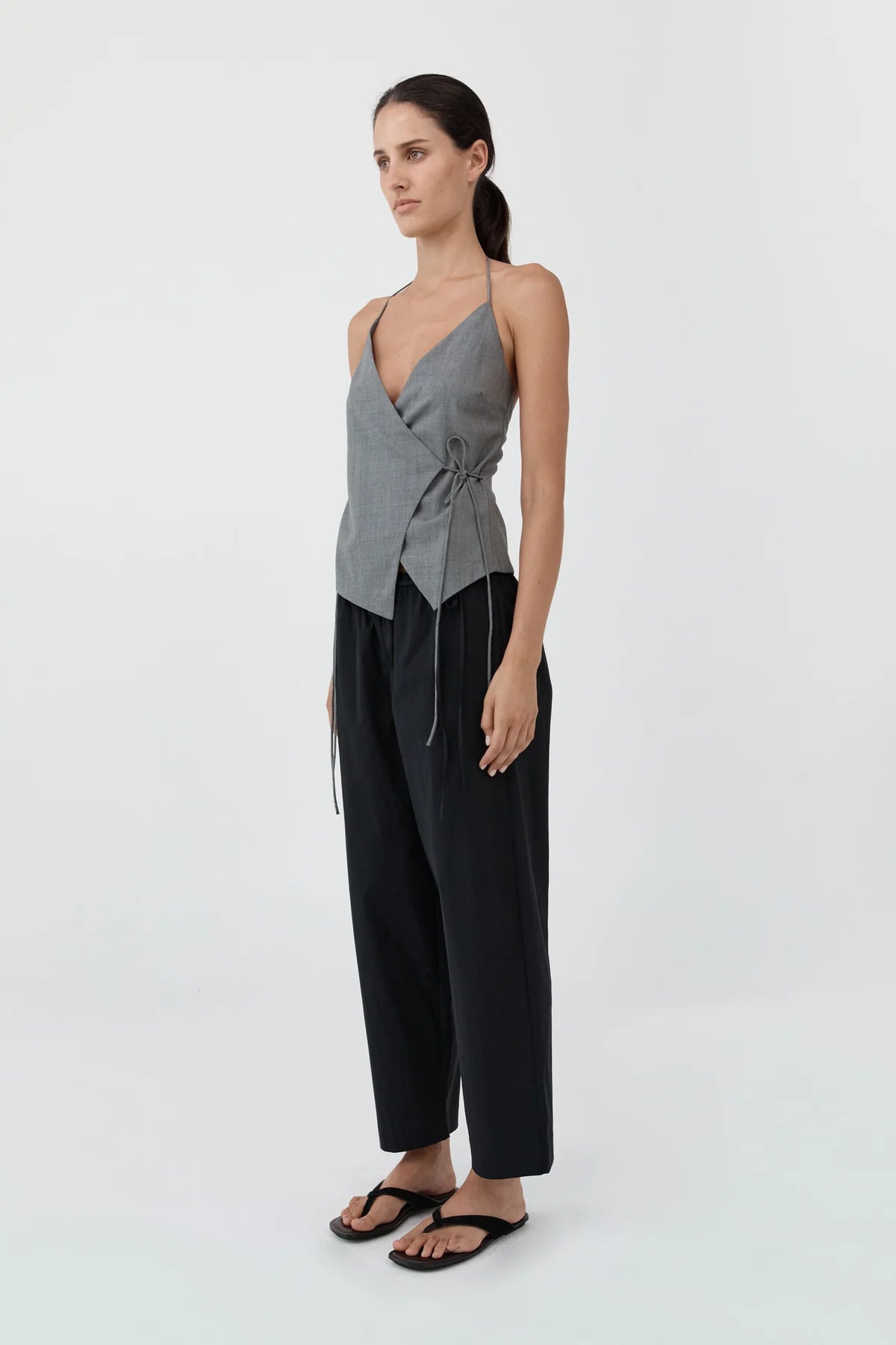 COMING SOON Fine Rouleau Crop Pants - Black