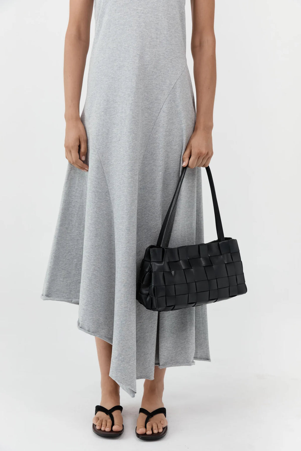 Slim Woven Tote Black