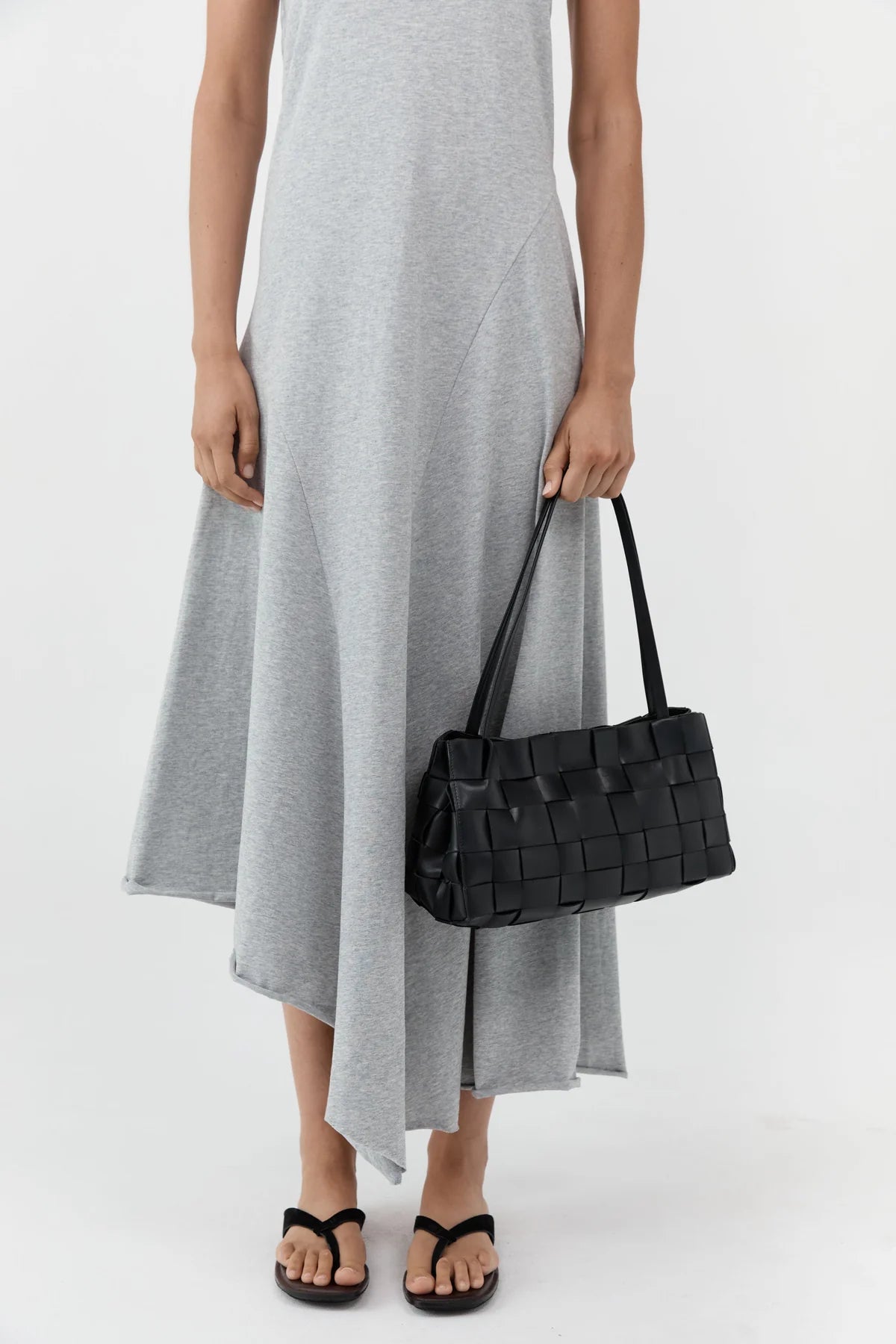 Slim Woven Tote Black