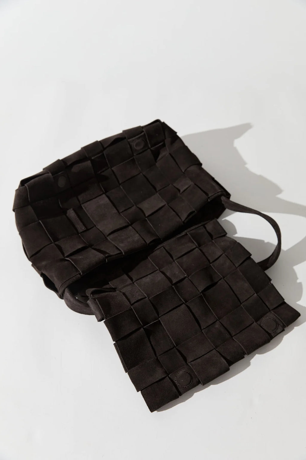 Suede Woven Envelope Mini Tote - Coffee
