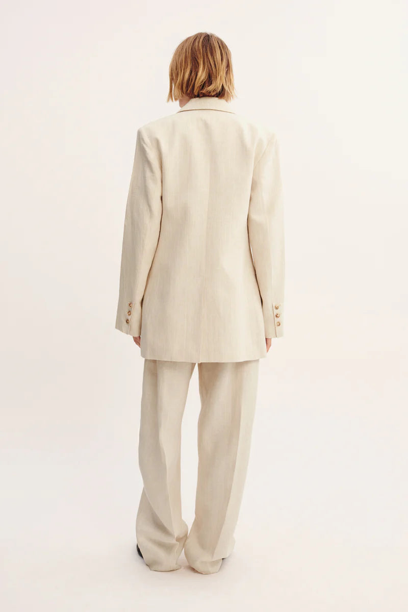 Leon Blazer -  Beige Pinstripe