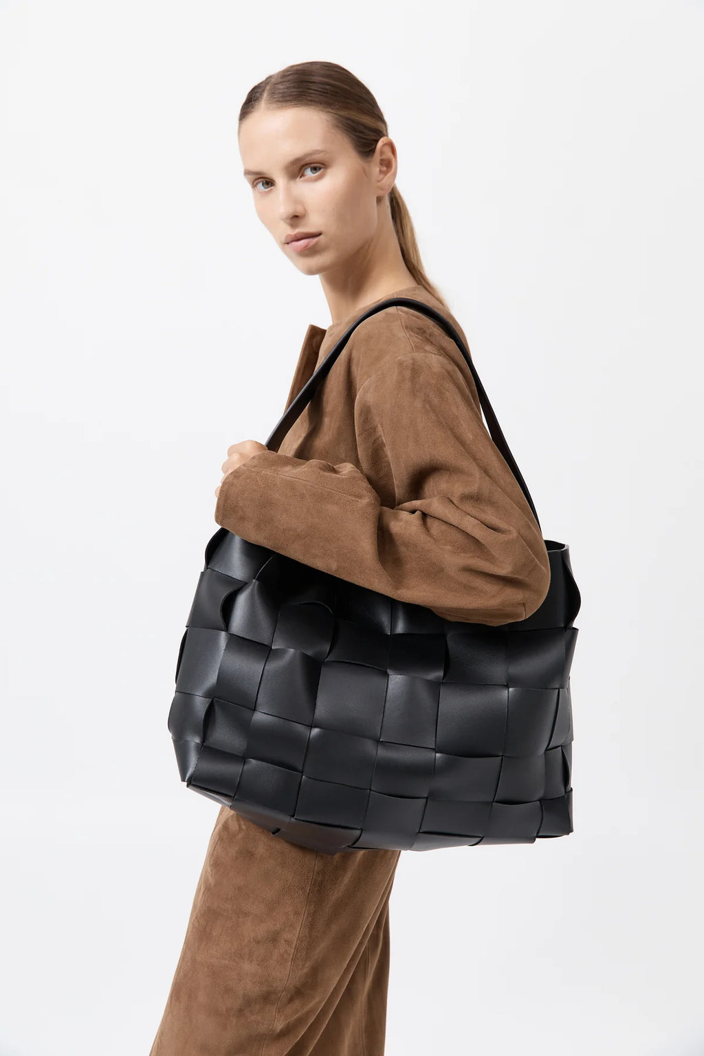 Woven Mini Tote Chocolate