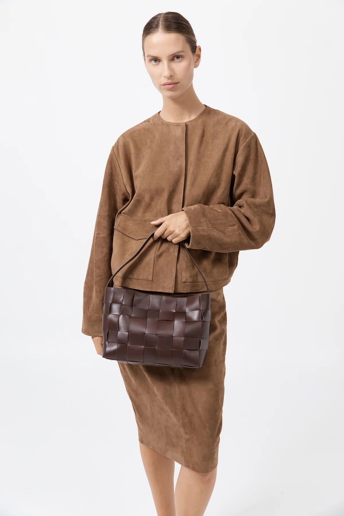 Woven Mini Tote Chocolate