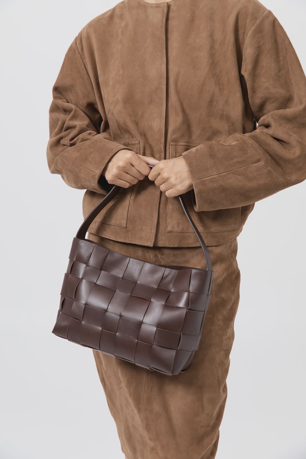 Woven Mini Tote Chocolate