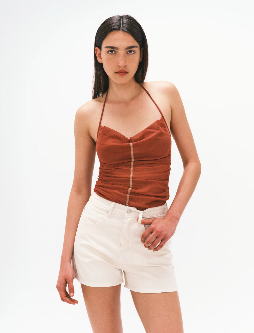 Coming Soon Vegetable Dye Bermuda Short White