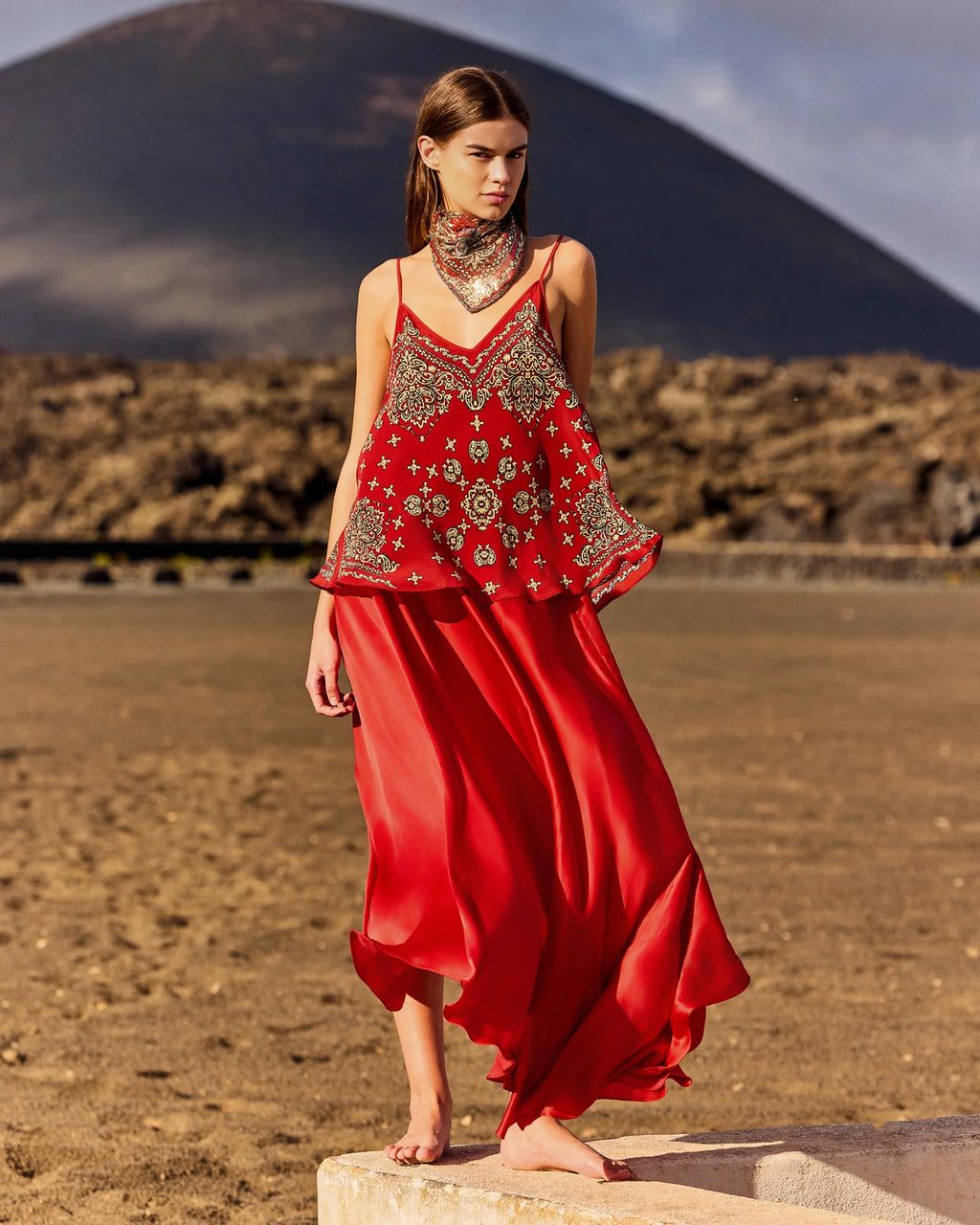 Calista Skirt Red