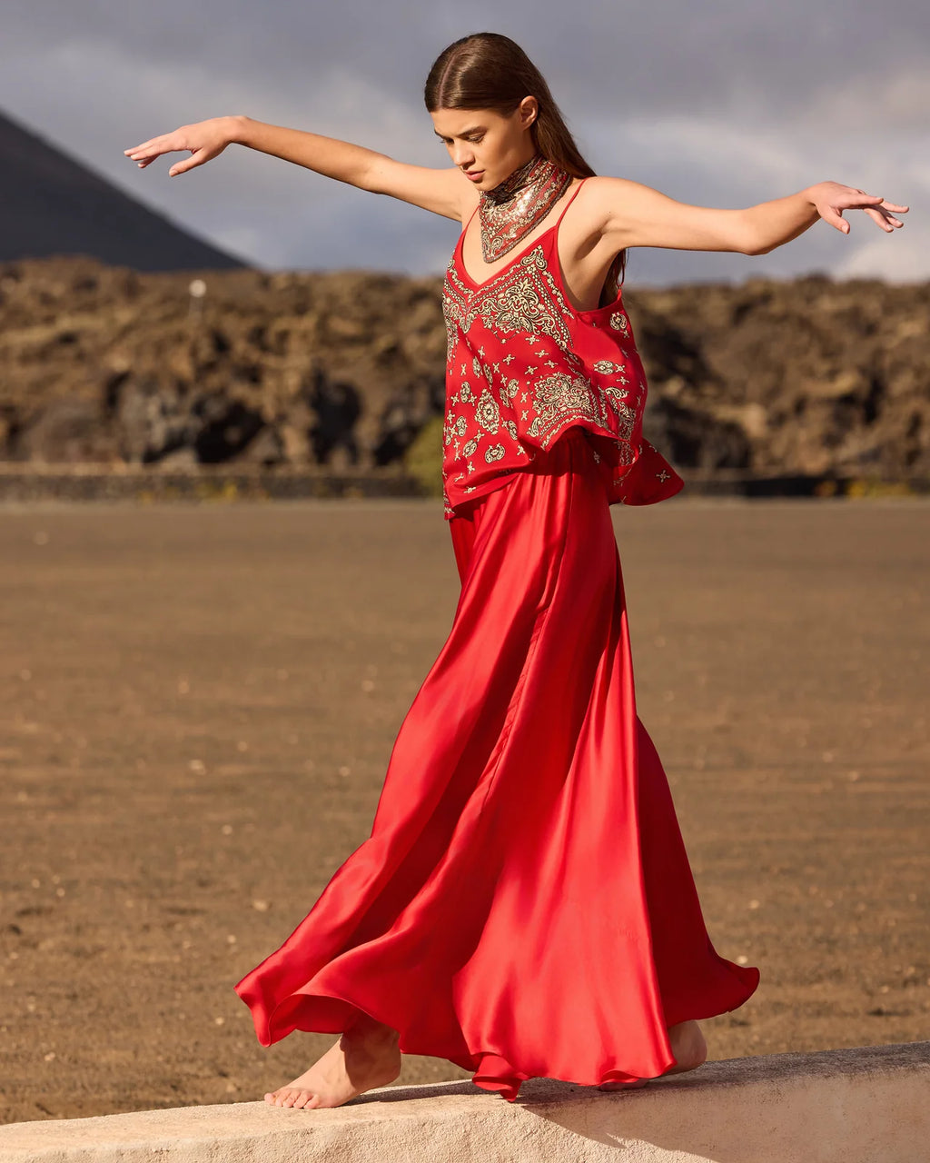 Calista Skirt Red
