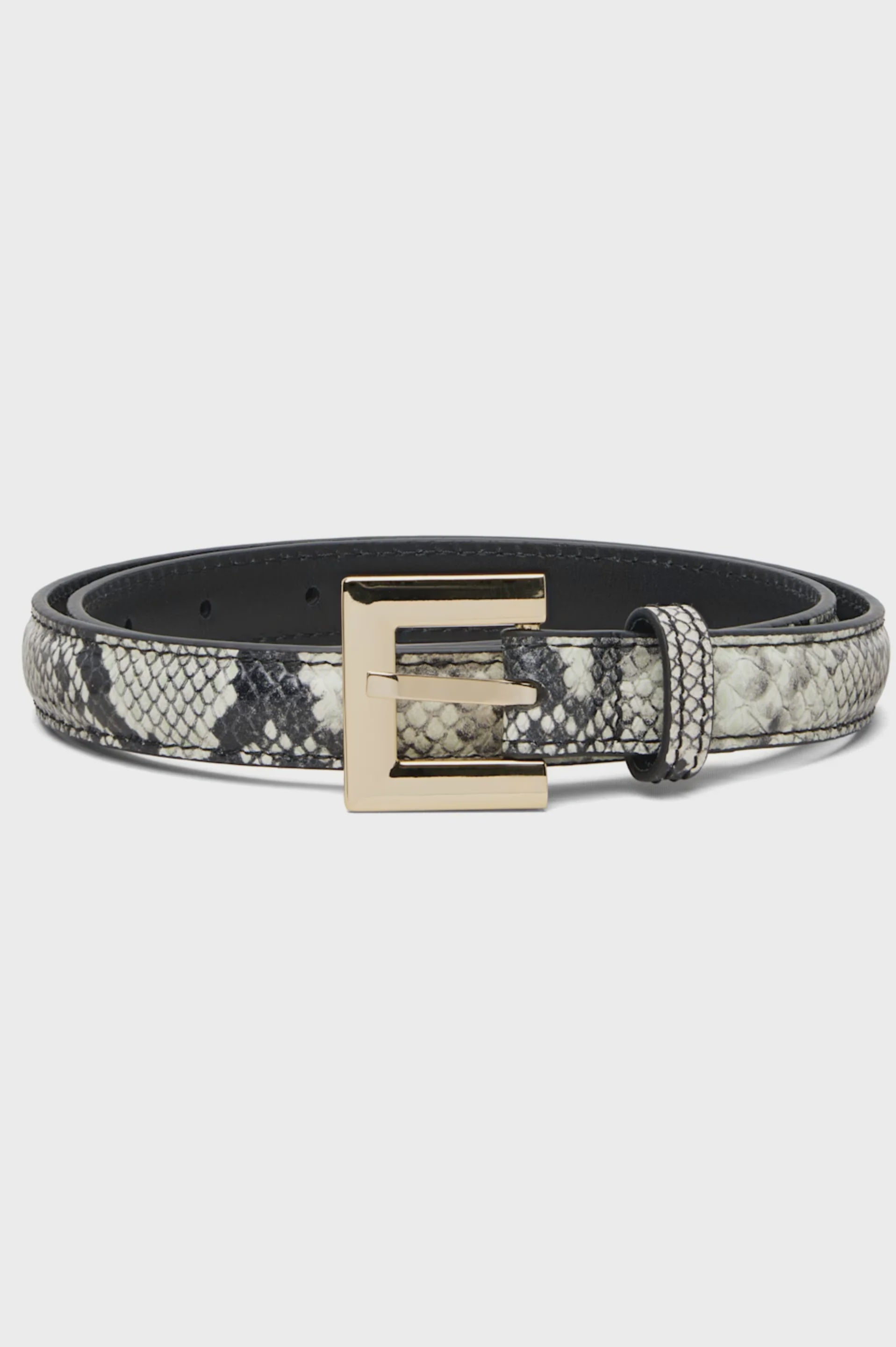 Nicola Belt Black White Snake