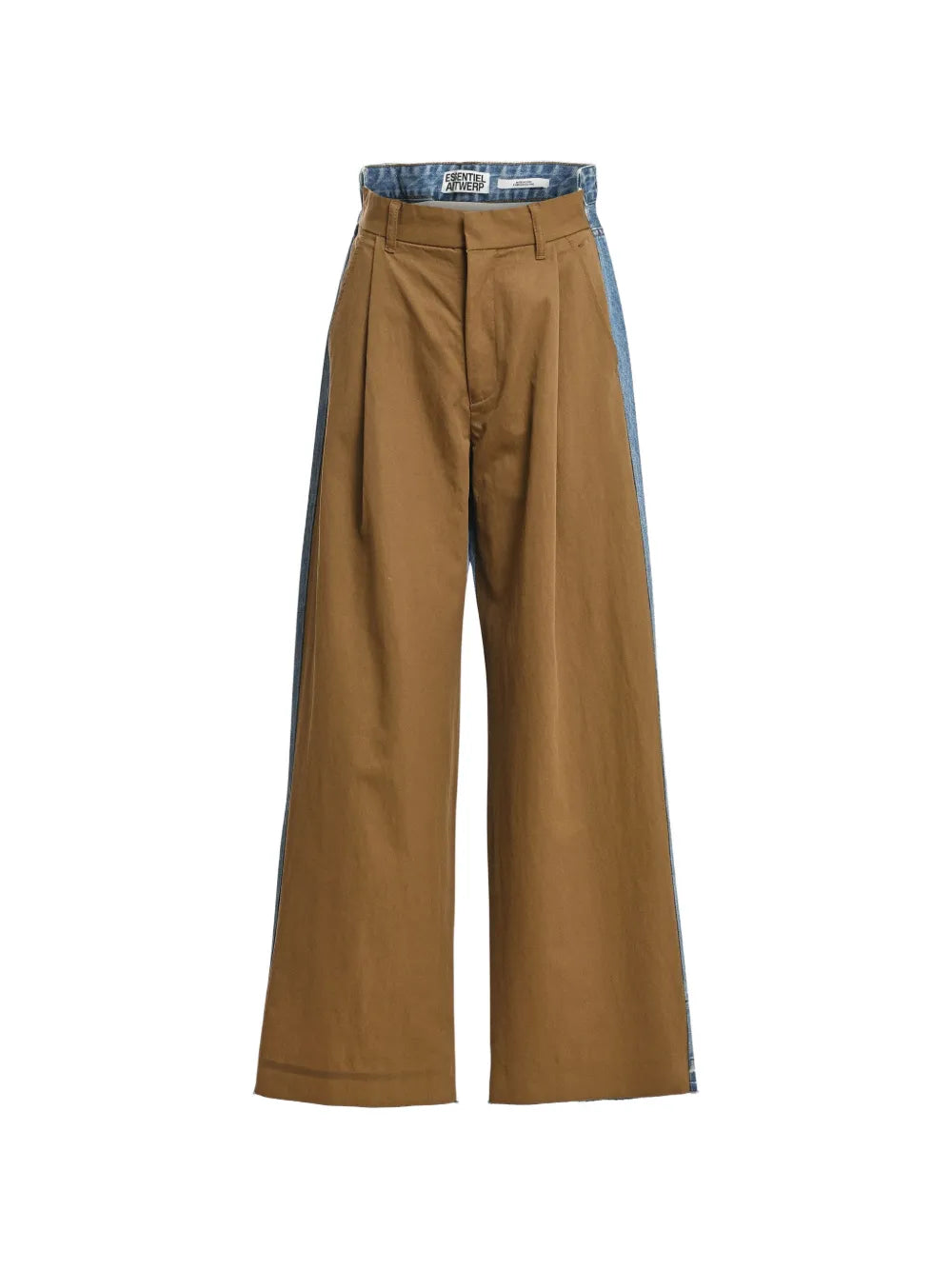 Krisp Denim Panel Wide-Leg Trousers