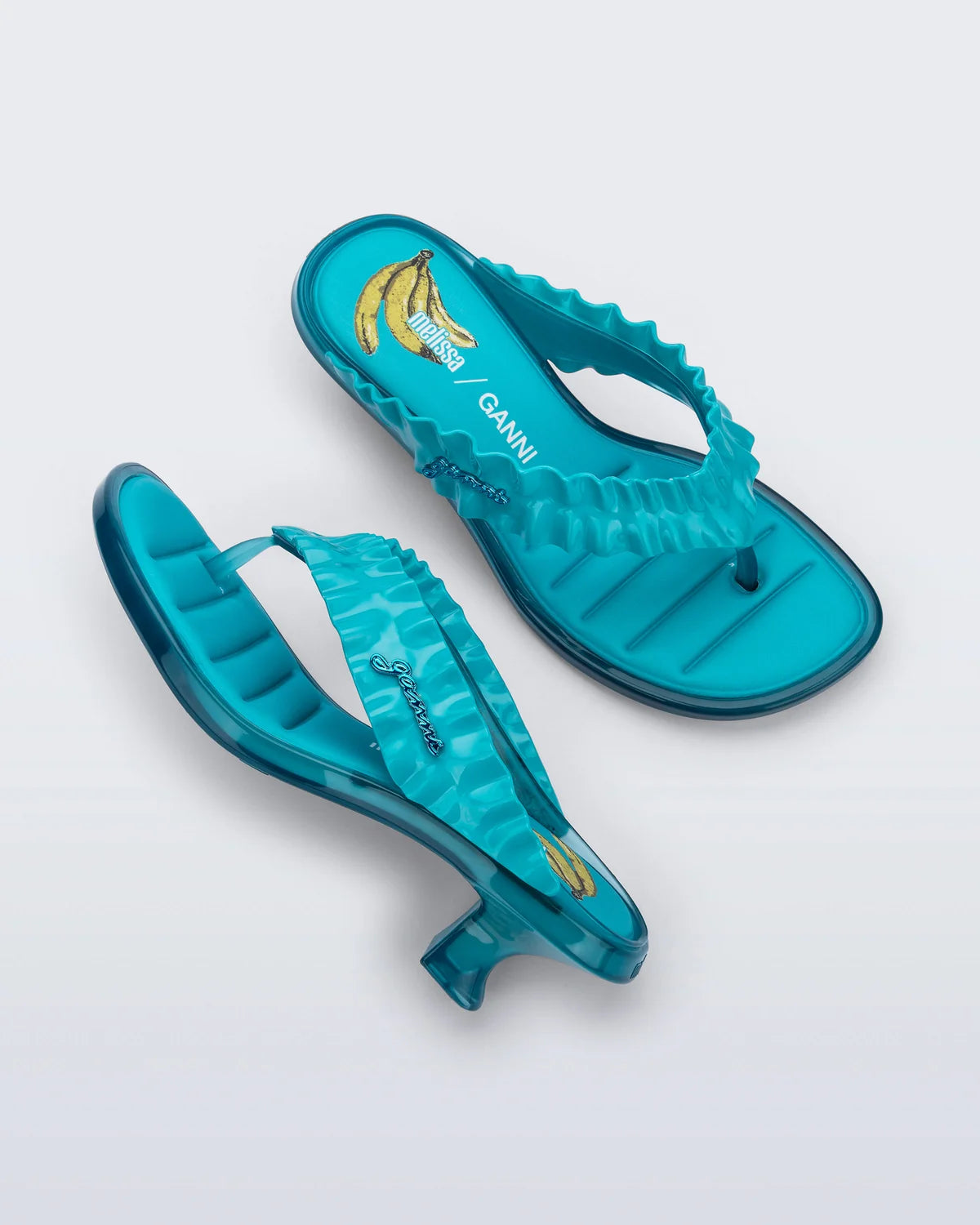 Coming Soon * Melissa x Ganni Thong Kitten Heel Blue