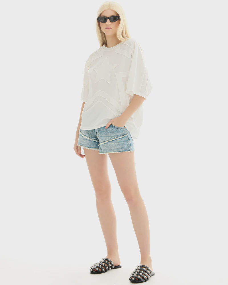 3D Panelled Star Batwing Tee