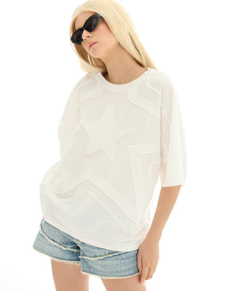 3D Panelled Star Batwing Tee