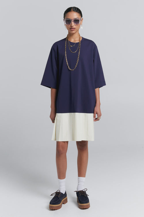 Rally Dress Navy/Cream