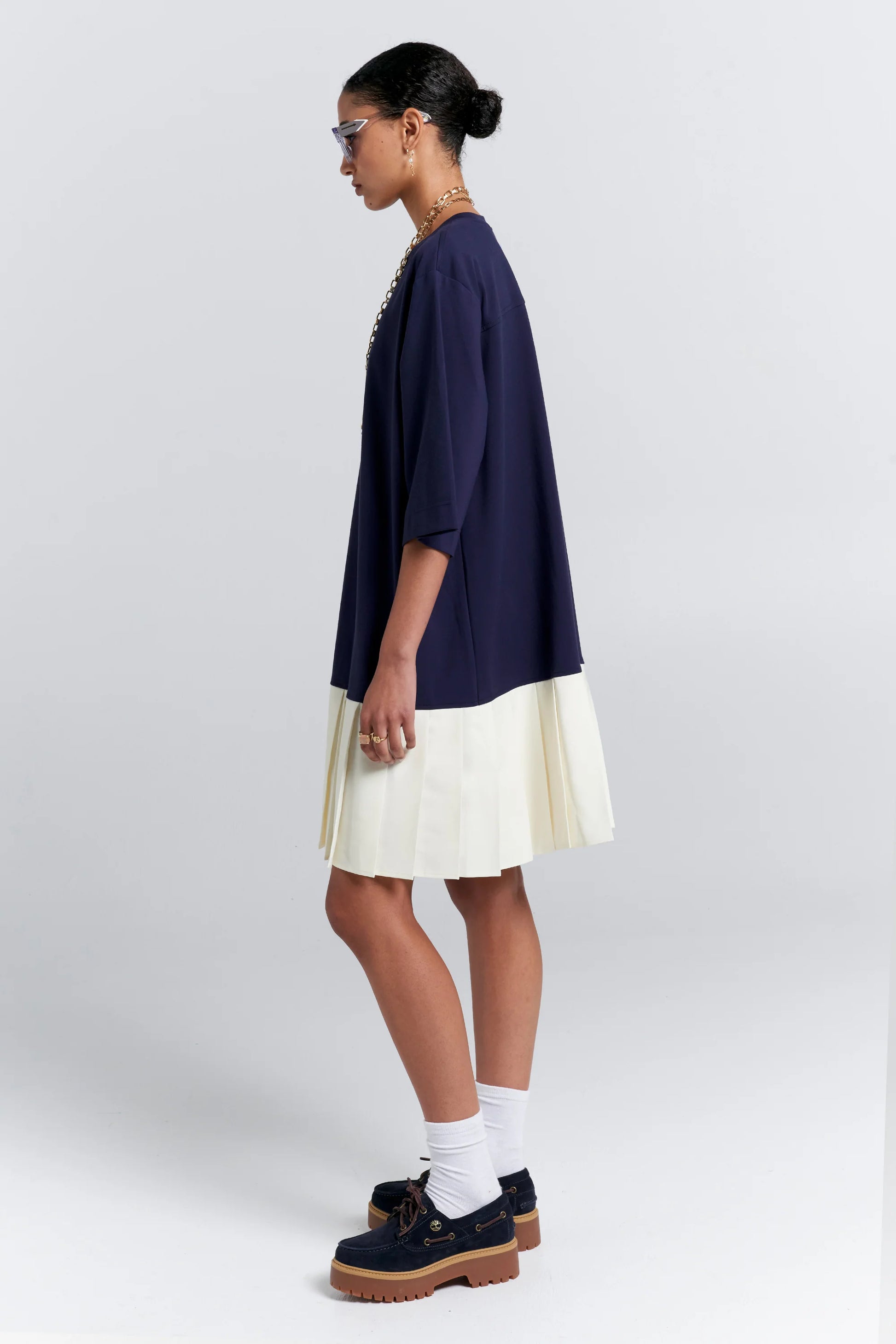 Rally Dress Navy/Cream