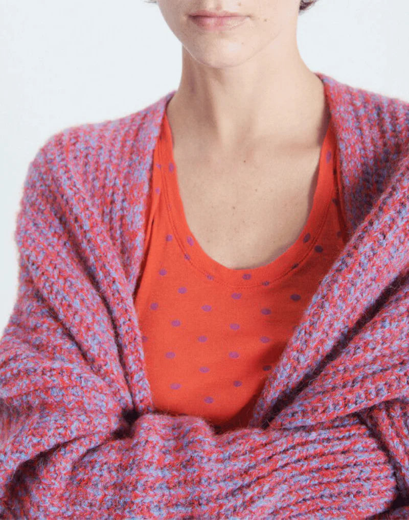 East Cardigan Heathered Chilli