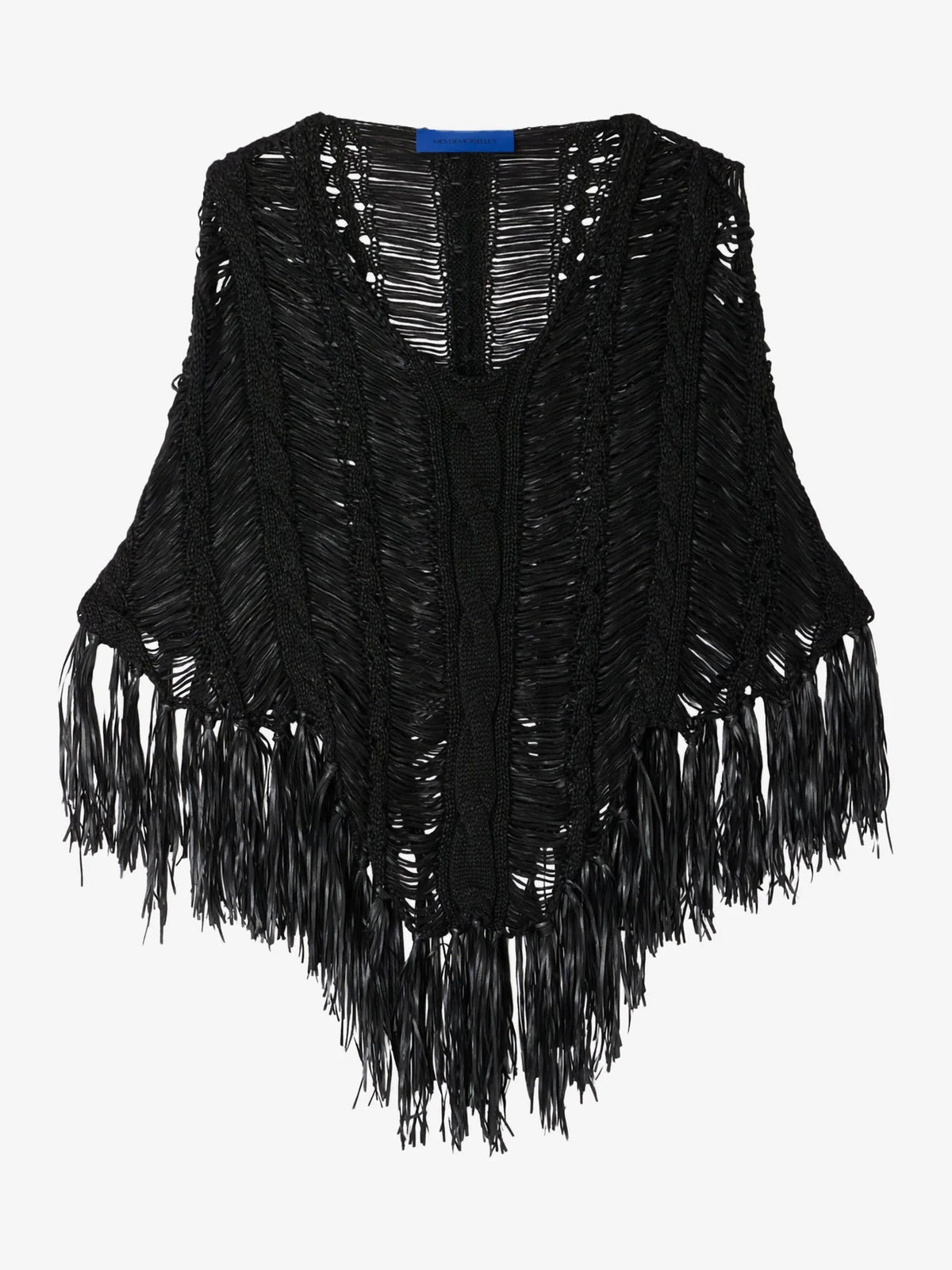 Graci Knitted Poncho Black