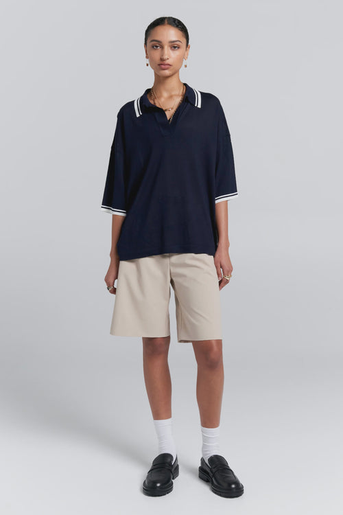 Relax Knit Polo Navy