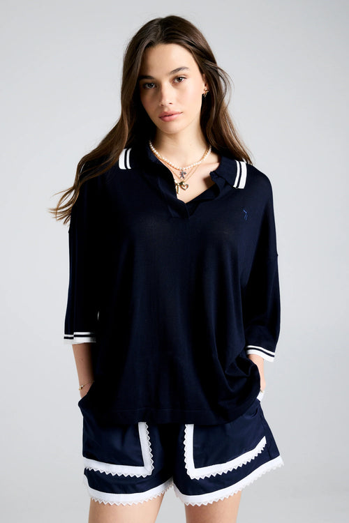 Relax Knit Polo Navy