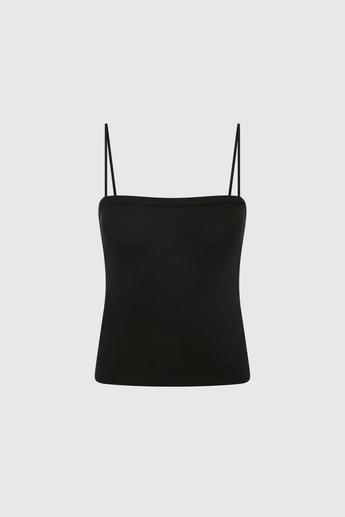 Square Neck Cotton Cami Black