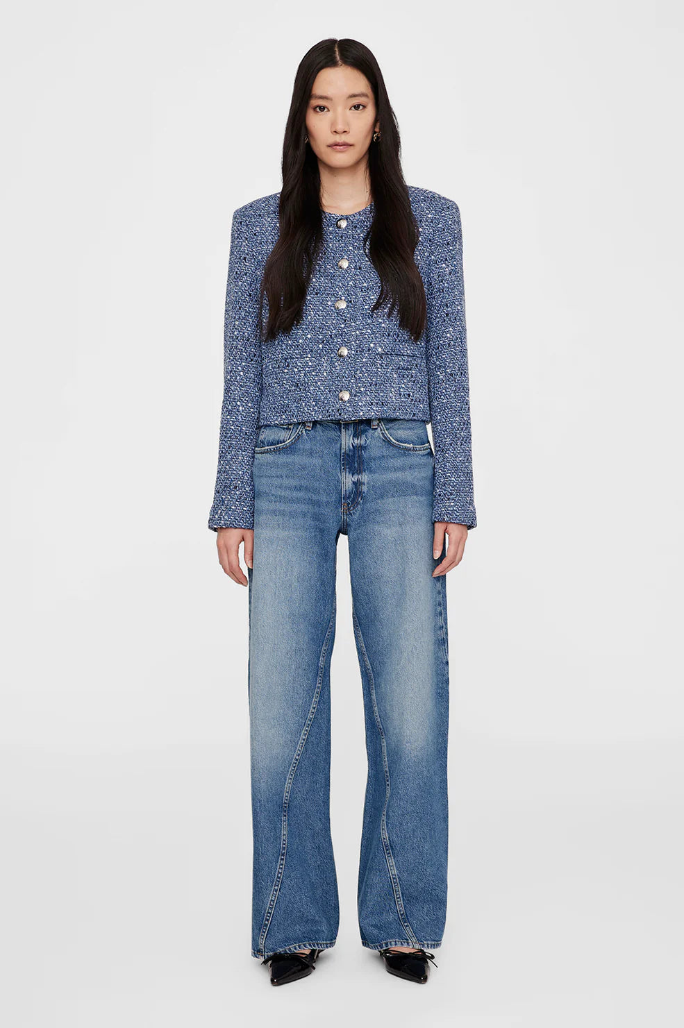 Amber Jacket - Blue Tweed