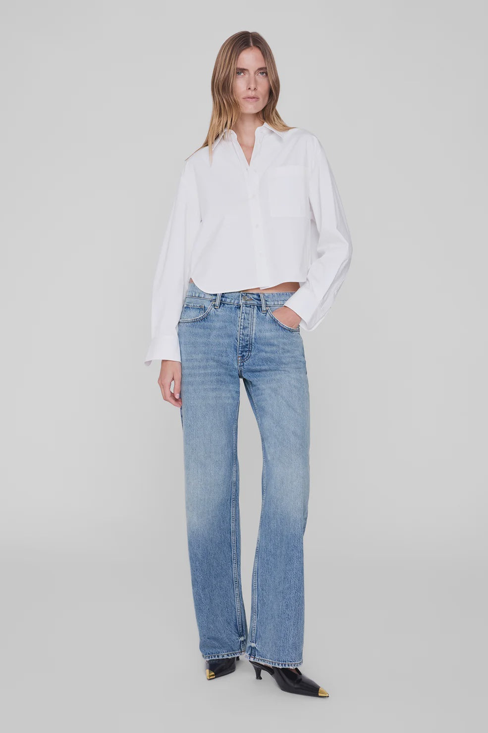 Scott Cropped Shirt White