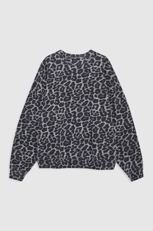 Miles Oversized Sweatshirt Grey Leopard