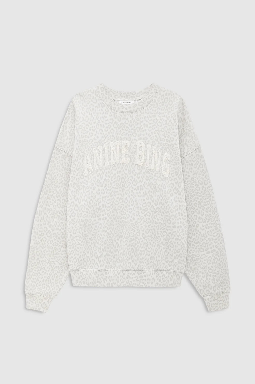 Miles Sweatshirt Washed White Leopard