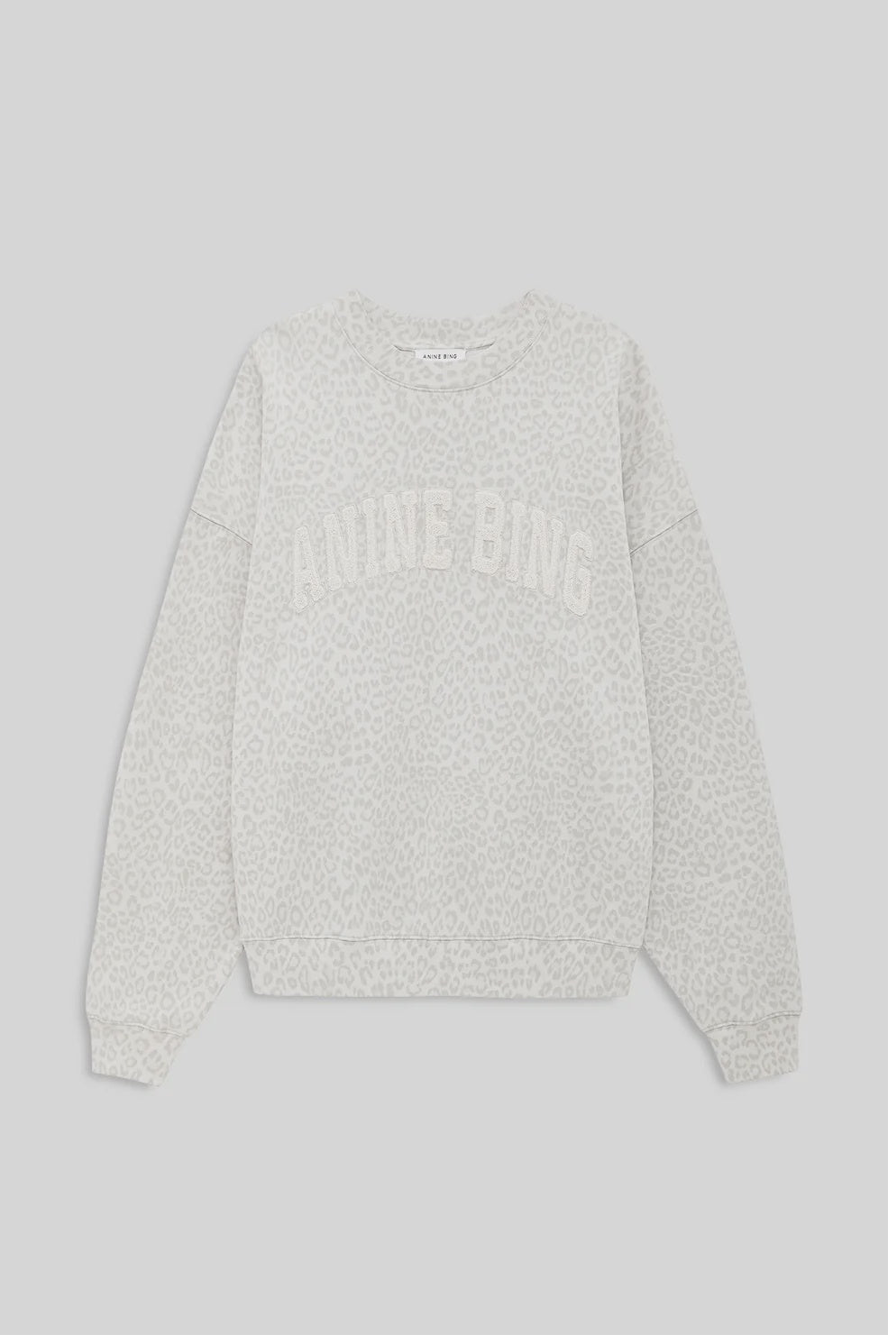 Miles Sweatshirt Washed White Leopard