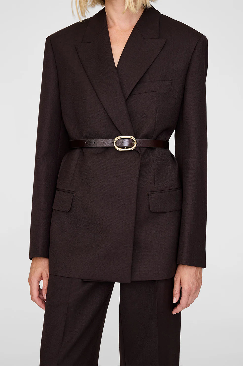 Mini Signature Link Belt - Dark Brown