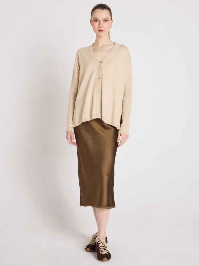 Natalia Cotton Cashmere Cardigan Oat
