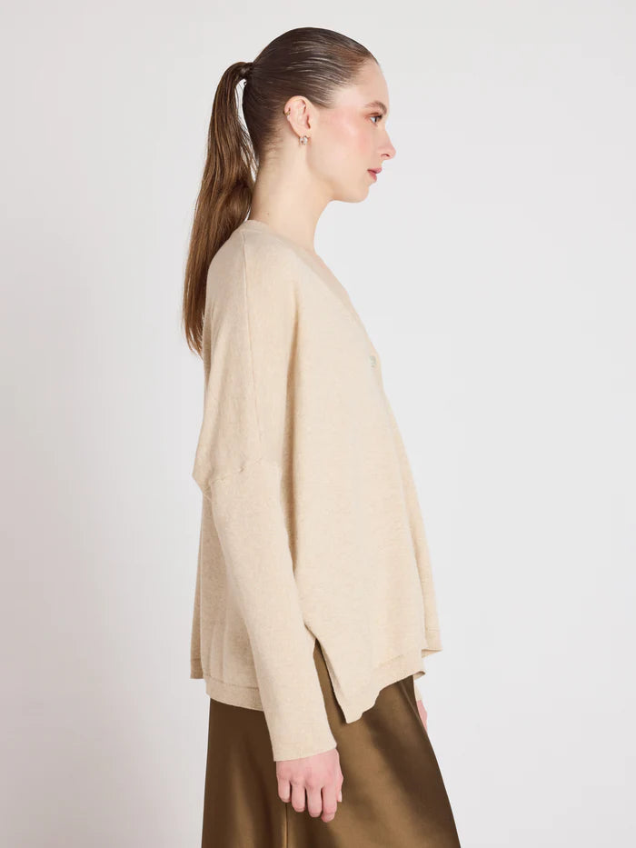 Natalia Cotton Cashmere Cardigan Oat