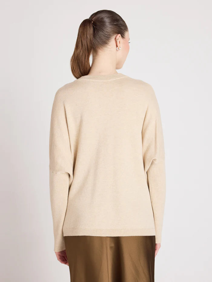 Natalia Cotton Cashmere Cardigan Oat