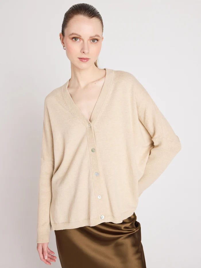 Natalia Cotton Cashmere Cardigan Oat