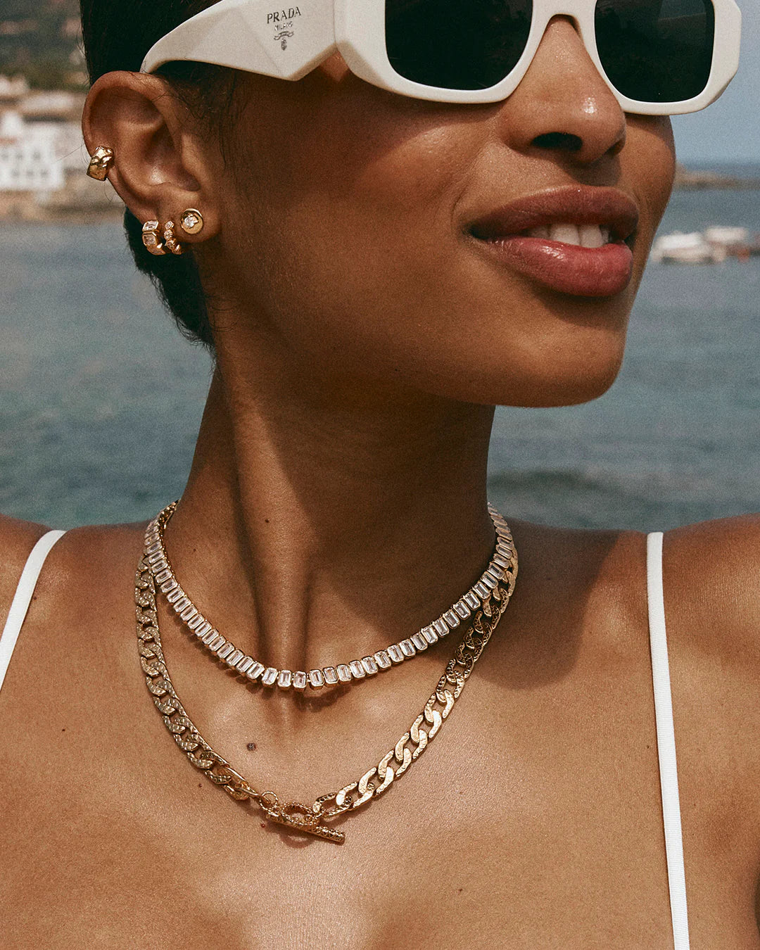 Antique T Bar Crystal Necklace