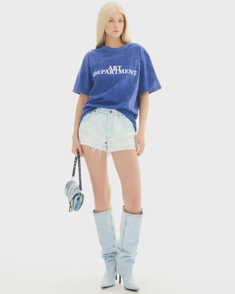 Art Department Acid Wash Blue Tee