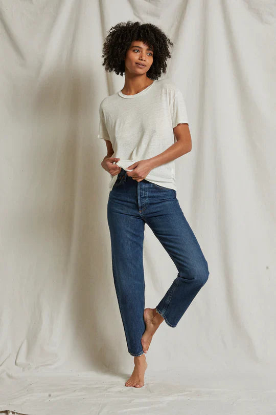 Patsy Linen Jersey Spandex Crew - Natural