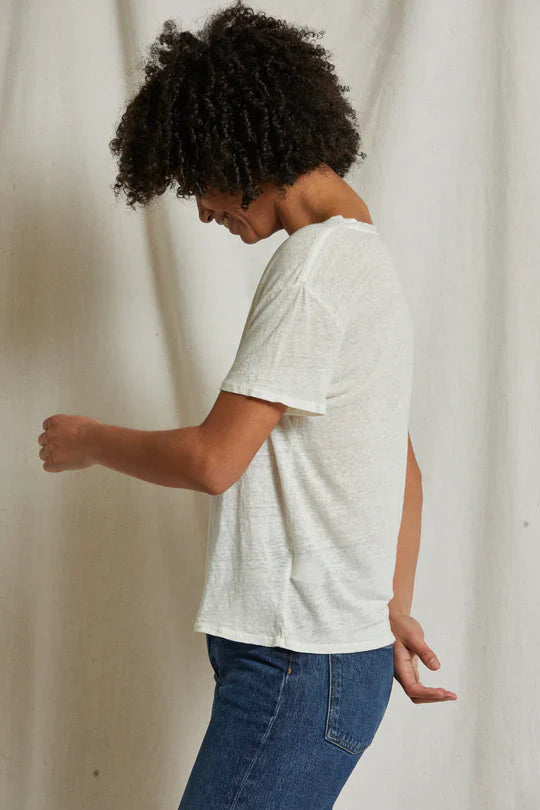Patsy Linen Jersey Spandex Crew - Natural