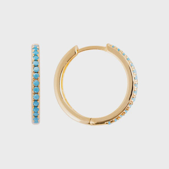 Turquoise Pave Maxi Hoops