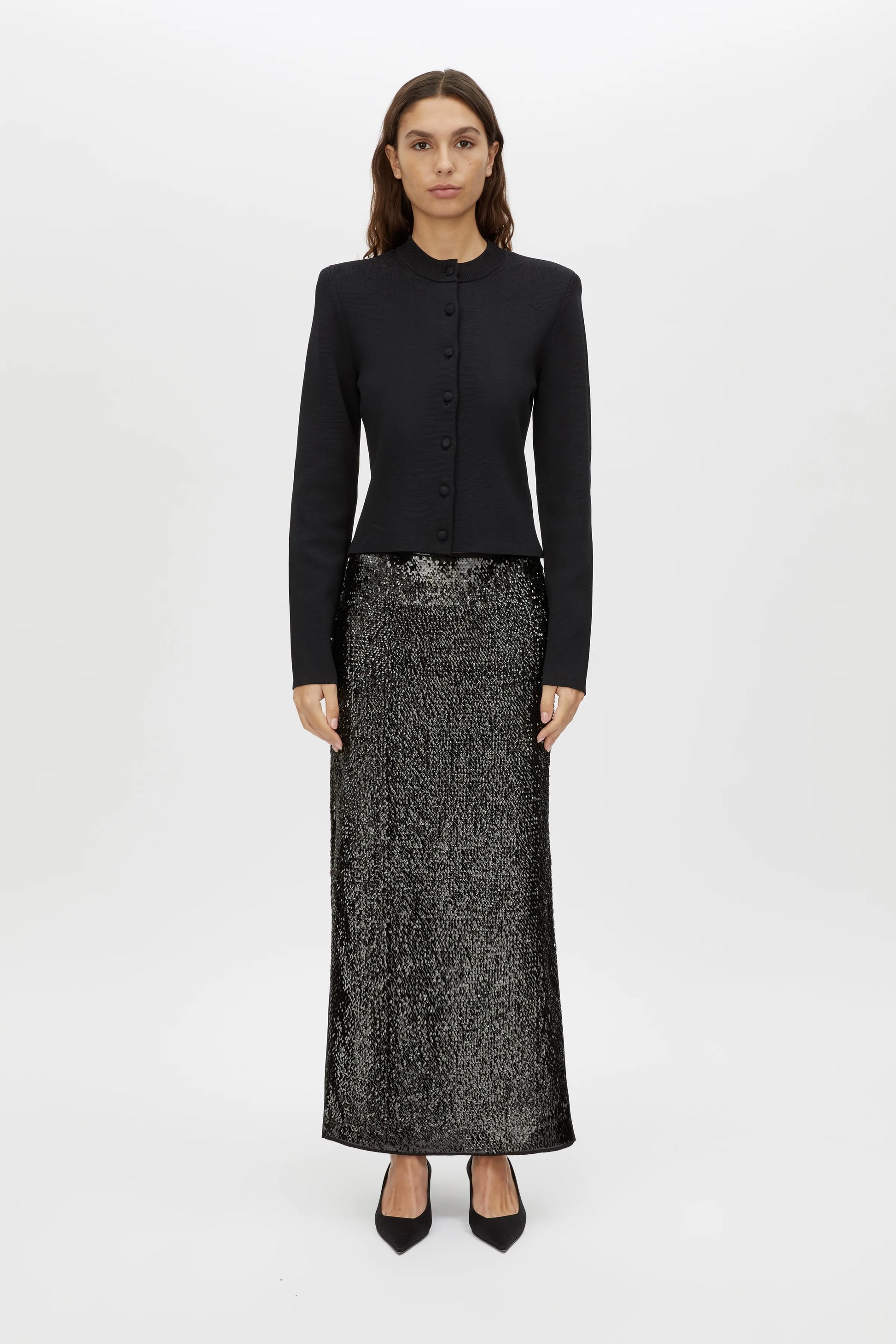 Sabel Midi Skirt in Black