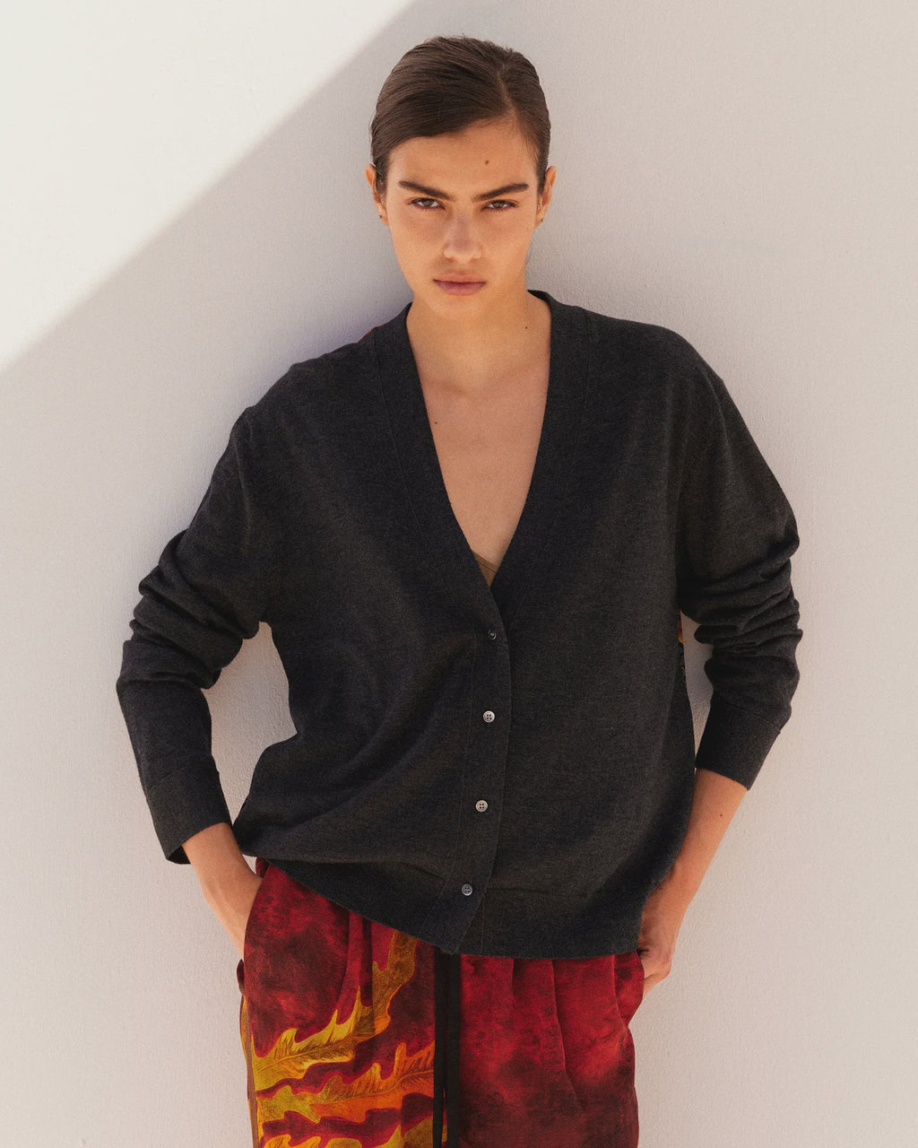 Fly Charcoal Merino Cardigan
