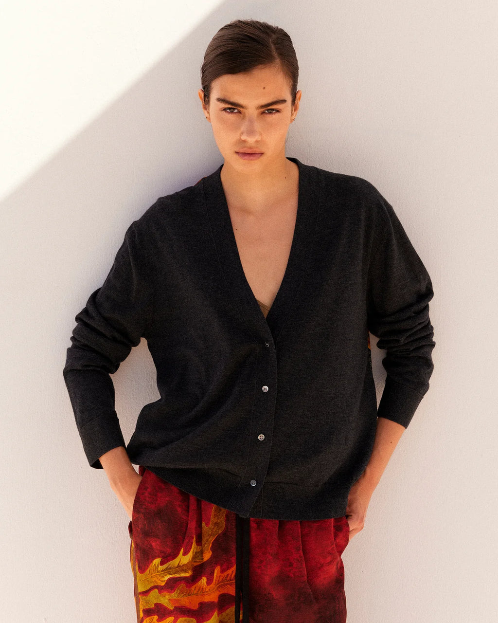 Fly Charcoal Merino Cardigan