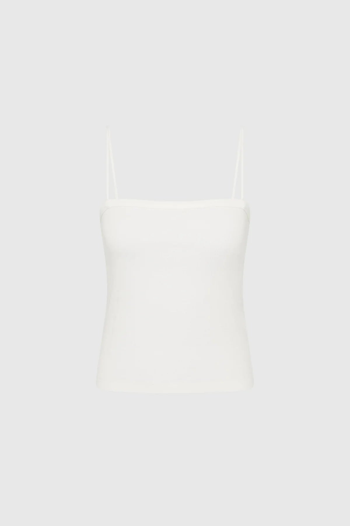 Square Neck Cotton Cami White